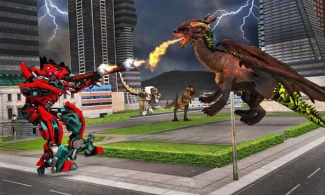 Play US Police Ball Robot Transform VS Wild Dino Attack 