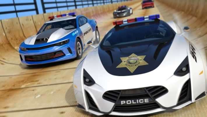Play US Police Cop Mega Ramp: Police Car Racing Games 