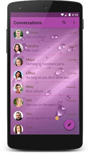 Play APK Viola Theme (chomp)  and enjoy Viola Theme (chomp) with UptoPlay com.p1.chompsms.themes.viola