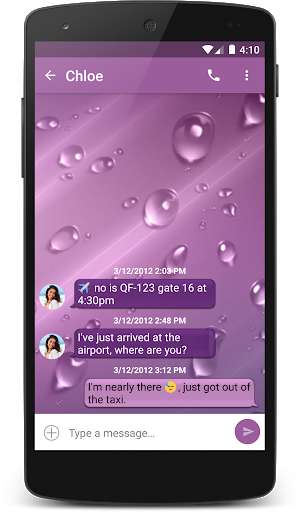 Play APK Viola Theme (chomp)  and enjoy Viola Theme (chomp) with UptoPlay com.p1.chompsms.themes.viola