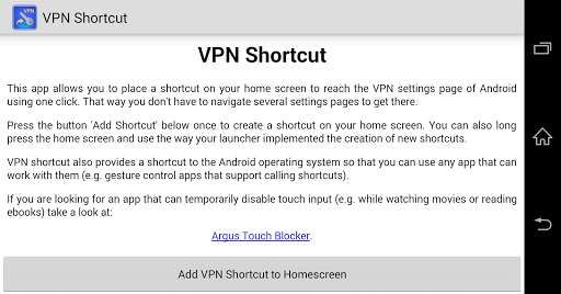 Play APK VPN Shortcut (free, no ads)  and enjoy VPN Shortcut (free, no ads) with UptoPlay com.argotronic.vpnshortcut