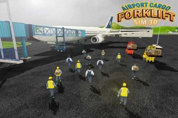 Play Airport Cargo Forklift Sim 3D 
