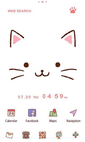 Play APK Cute Theme-Kitty Face-  and enjoy Cute Theme-Kitty Face- with UptoPlay jp.co.a_tm.android.plus_nekochanno_face