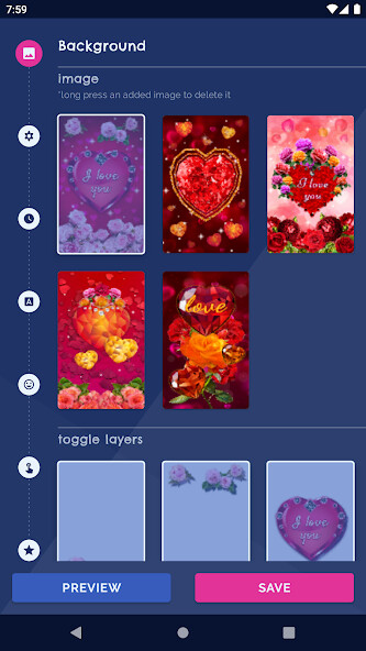 Play Diamond Hearts Live Wallpaper 
