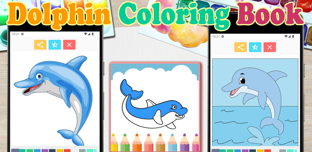 Play dolphin coloring book 