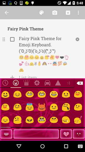 Play APK Fairy Pink Emoji Keyboard  and enjoy Fairy Pink Emoji Keyboard with UptoPlay com.kkkeyboard.emoji.keyboard.theme.FairyPink