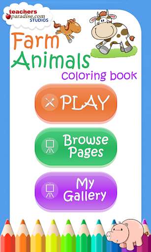 Play farm animals coloring book 