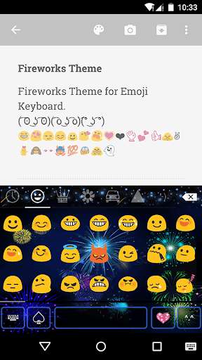 Play Fireworks Emoji Keyboard Theme 