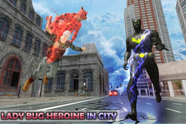 Play Flying Lady Bug City Crime Battle 