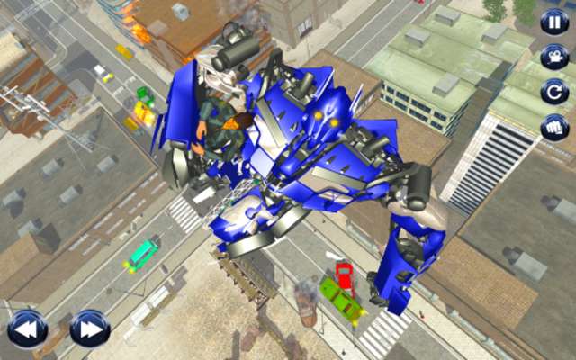 Play Future Flying City Robot Transform Rescue Missions 