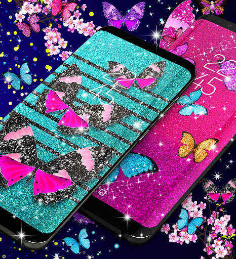 Play Glitter Butterfly Live Wallpaper 