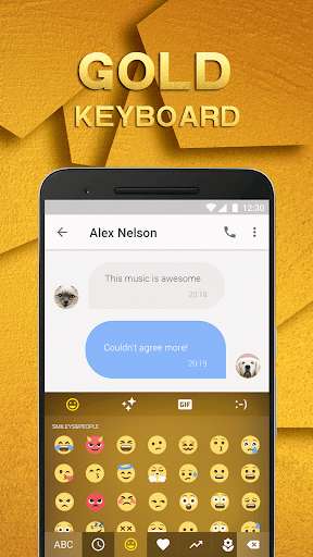 Play Gold Emoji Keyboard Theme 