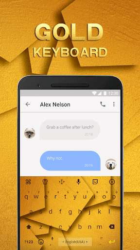 Play Gold Emoji Keyboard Theme 