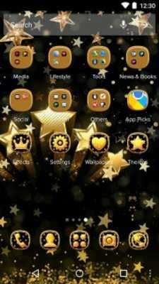 Play Golden Star Theme - Night Sky Wallpaper & Icons 