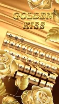 Play Gold rose Kiss beautiful Emoji keyboard 