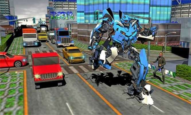 Play Grand Super Car Robot Flash Speed Battle 