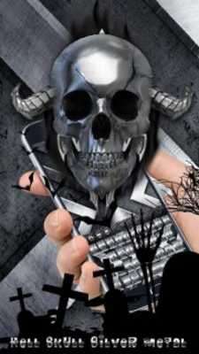 Play Hell Skull Silver Metal Cool Keyboard 