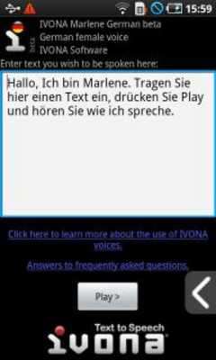 Play IVONA Marlene German beta 