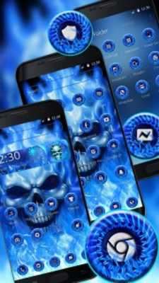 Play Neon Blue Skull Theme 