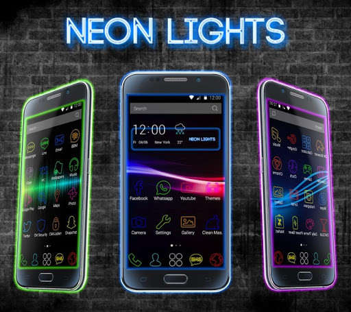 Play APK Neon Lights Launcher  and enjoy Neon Lights Launcher with UptoPlay business.simple.black.thema.pure