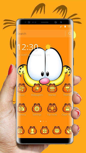 Play APK Orange Cartoon Cute Lazy Cat Theme  and enjoy Orange Cartoon Cute Lazy Cat Theme with UptoPlay com.launcher.theme.t211811282