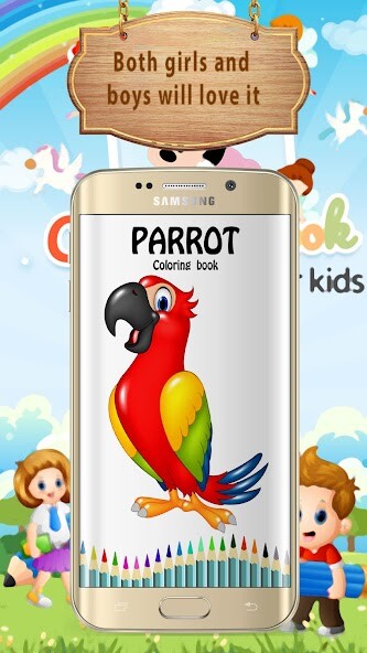 Play parrot coloring book 