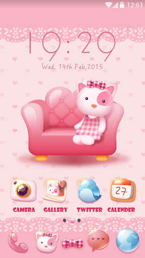 Play APK Pinky Kitty Go Launcher Theme  and enjoy Pinky Kitty Go Launcher Theme with UptoPlay com.gau.go.launcherex