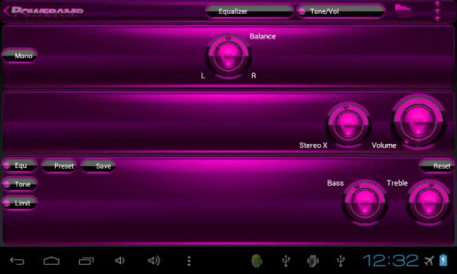 Play Poweramp skin Black Pink 