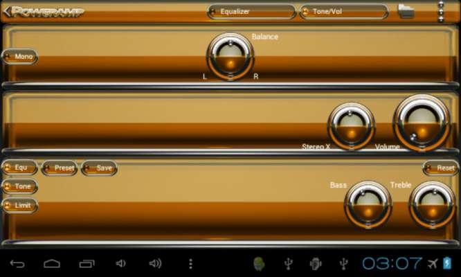 Play Poweramp skin Orange Glas luxe 
