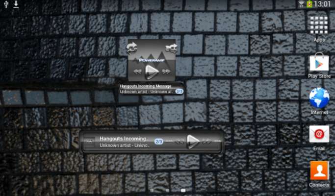 Play Poweramp widget Silver Glas 