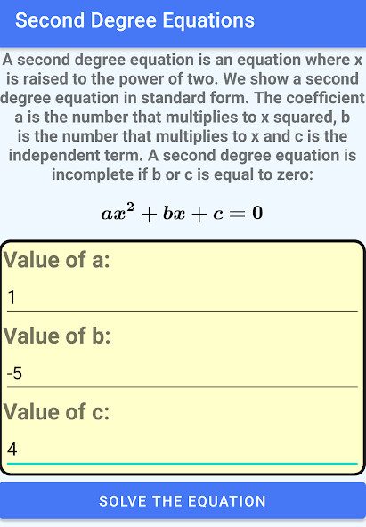 Play Quadratic equations solver 