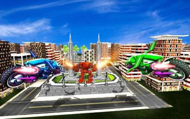 Play Real Moto Robot Transform: Flying Bike Robot Wars 