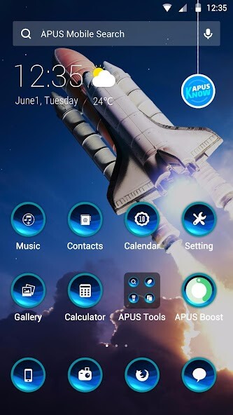 Play APK Rocket Sky Space-APUS Launcher stylish theme  and enjoy Rocket Sky Space-APUS Launcher stylish theme with UptoPlay com.apusapps.theme.i_out_of_the_sky_79475b2764