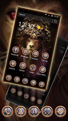 Play APK Royal King Fire Lion Theme  and enjoy Royal King Fire Lion Theme with UptoPlay com.launcher.theme.t211710420