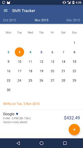Play APK Shift Tracker  and enjoy Shift Tracker with UptoPlay com.dgsd.android.ShiftTracker<br><br>The premium version includes great additional features such as:<br><br> View detailed statistics about your earnings and hours worked for any time range<br><br> Three Android widgets for quick access to information<br><br> Set reminders for shifts<br><br> Ability to export data to CSV. Perfect for import into Microsoft Excel or for forwarding to payroll!</div><br><br><br><a title= 