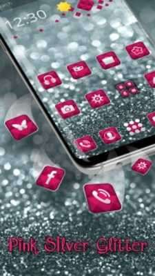 Play Silver Pink Glitter launcher for Galaxy S8 lovers 