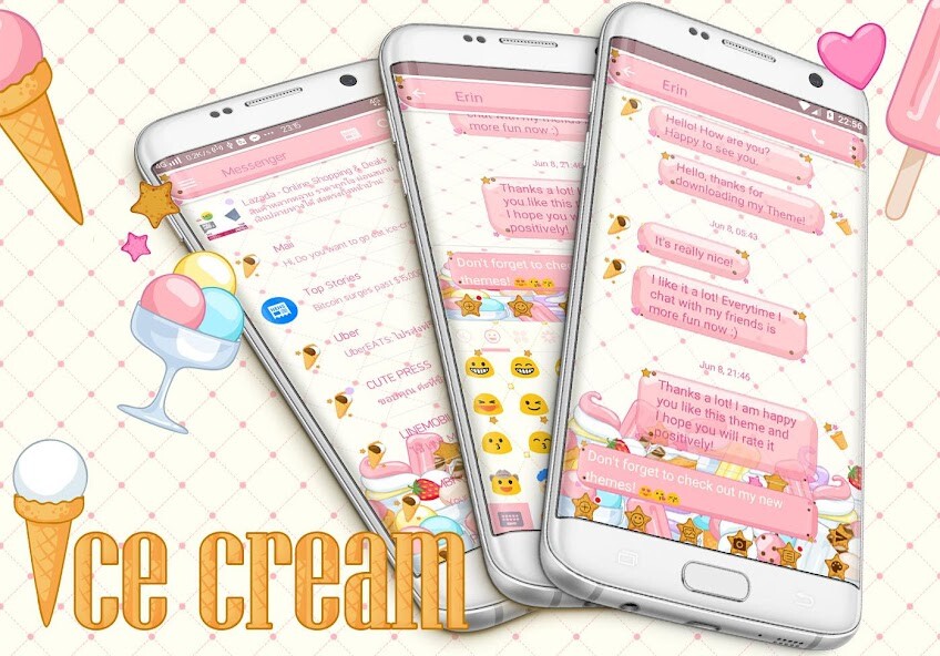 Play APK SMS Messages Ice Cream Theme  and enjoy SMS Messages Ice Cream Theme with UptoPlay com.kkkeyboard.emoji.keyboard.theme.mDonutPink