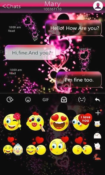 Play Sparkling Heart Keyboard Theme 