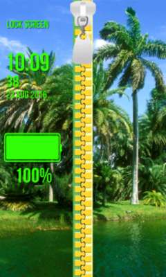 Play Zipper Lock Screen - Palm Tree 