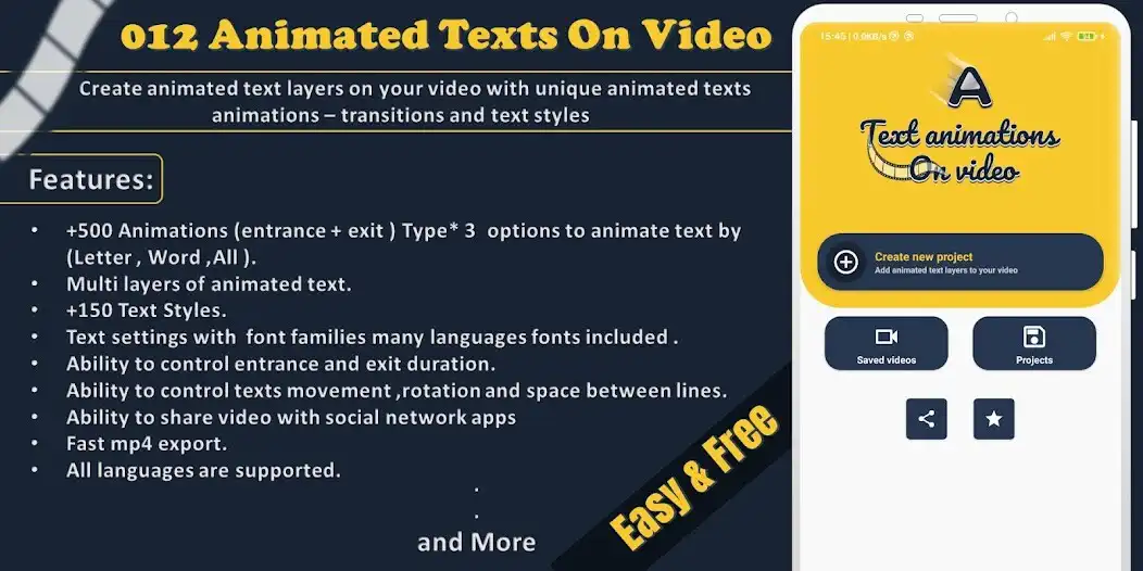 Play 012 Animated text on video : 012 Video maker  and enjoy 012 Animated text on video : 012 Video maker with UptoPlay