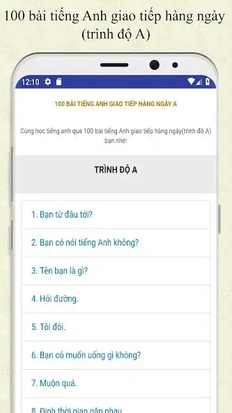 Play 100 bài tiếng Anh giao tiếp A  and enjoy 100 bài tiếng Anh giao tiếp A with UptoPlay