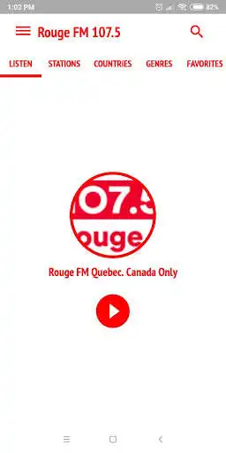 Play 107.5 Rouge FM Quebec  and enjoy 107.5 Rouge FM Quebec with UptoPlay