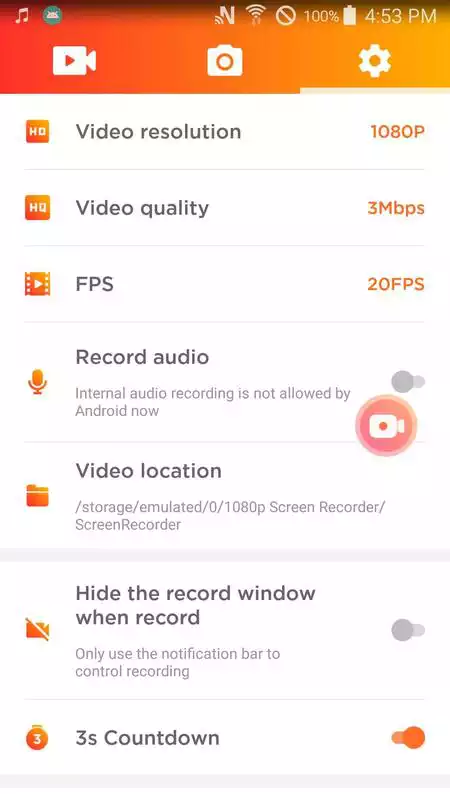 Play 1080p HD Screen Recorder - Video Editor