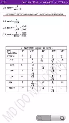 Play 10th Class Maths Important Formula in Hindi