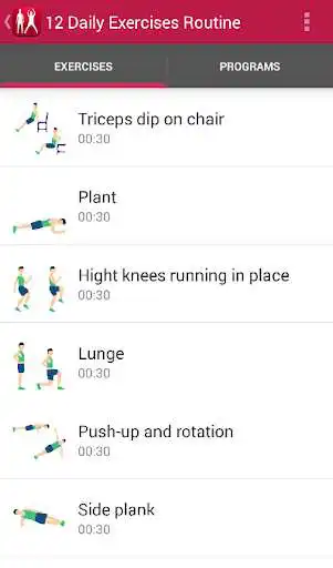 Play APK 12 Daily Exercises Routine  and enjoy 12 Daily Exercises Routine with UptoPlay com.daily.exercises.routinefitness