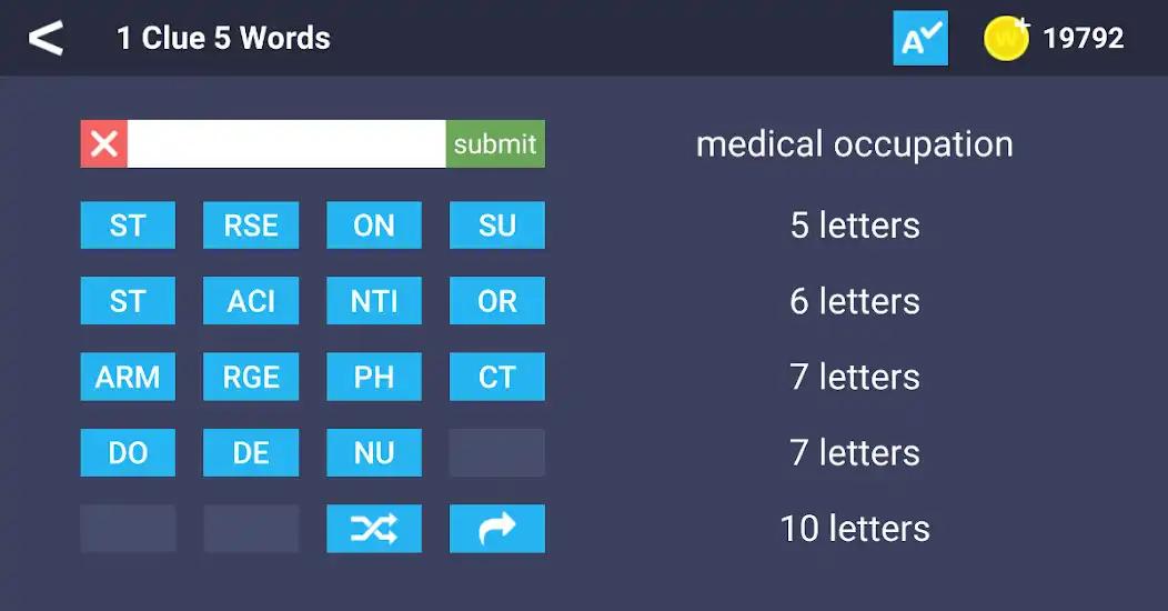 Play 1 Clue 5 Words  and enjoy 1 Clue 5 Words with UptoPlay