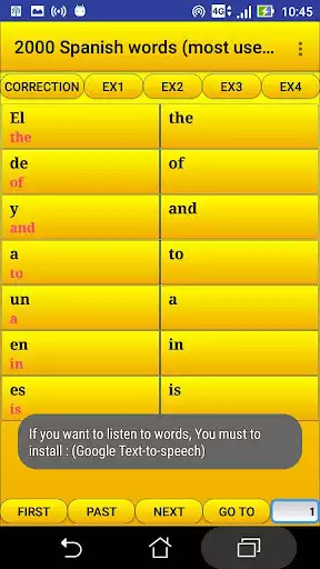 Play 2000 Spanish Words (most used)