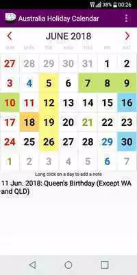 Play 2019 Aussie Holiday Calendar (National  Local)