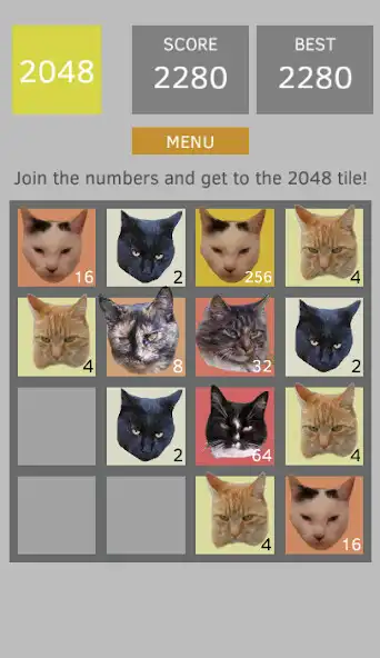 Play 2048 Cats as an online game 2048 Cats with UptoPlay