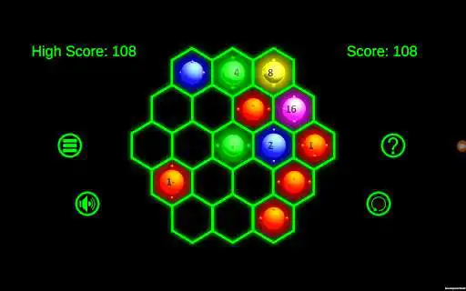 Play 2048 Hexa Glow Super Free Puzzle Game  and enjoy 2048 Hexa Glow Super Free Puzzle Game with UptoPlay